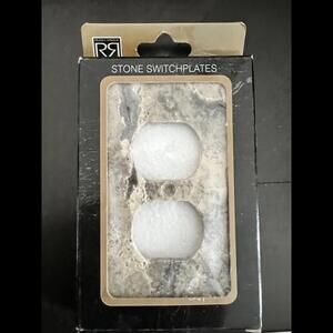 Claros Silver Duplex Stone Switchplate 2.75 x 4.5 in.